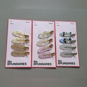 PNo Boundaries Glitter and Marble Hair Clip Set